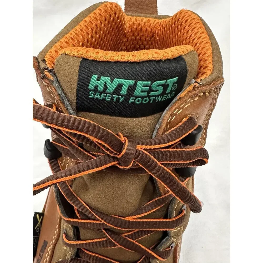 HYTEST Safety Footwear Brown Leather Waterproof Work Boots Mens Size 6 NWOB
